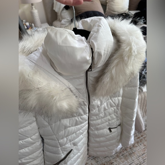 Laundry by Shelli Segal Women's Faux-Fur-Trim Hooded Puffer Coat size M - Picture 8 of 13